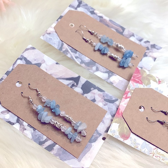 NaTuRaL hEaLiNg CrYsTaLs🆕bOheMiAN MoDeRn CrYsTaL EaRrInGS HaNdCrAfTeD - Picture 5 of 16